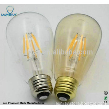 Filament Bulb Light E27 4W 6W 8W Filaments Leds 120v 220v 2200K Warm White Dimmable